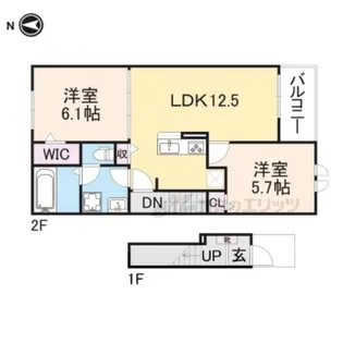 Yフォレスト長浜A【204号室】の間取り