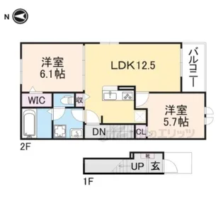 Yフォレスト長浜A【205号室】の間取り