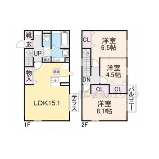 大阪府枚方市香里ケ丘11丁目【テラスハウス】の間取り