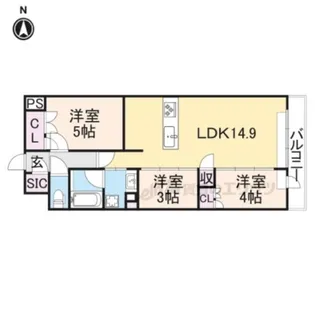 イニシア京都御所南【406号室】の間取り