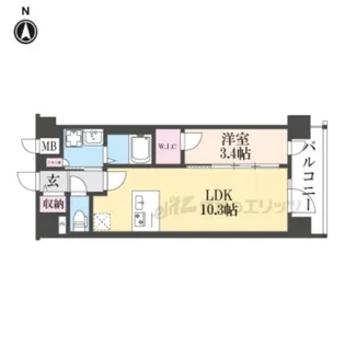 プレサンス十条凛華【4階】の間取り