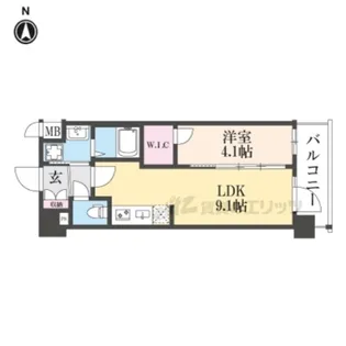 プレサンス十条凛華【4階】の間取り