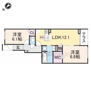 シエルクラスかわせみ【103号室】の間取り