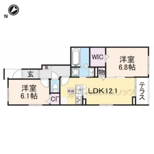 シエルクラスかわせみ【104号室】の間取り