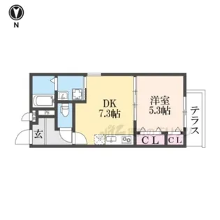 フジパレス弥刀駅北?番館【1階】の間取り