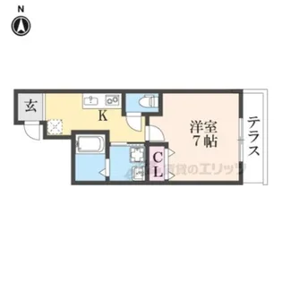 フジパレス弥刀駅北?番館【1階】の間取り