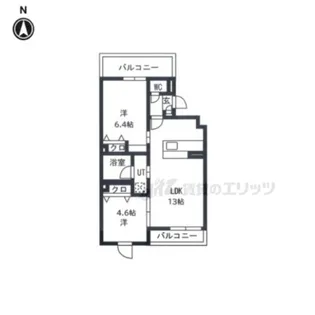 大徳寺サウスゲートヒルズ【201号室】の間取り