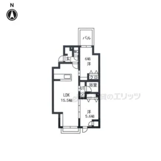大徳寺サウスゲートヒルズ【102号室】の間取り