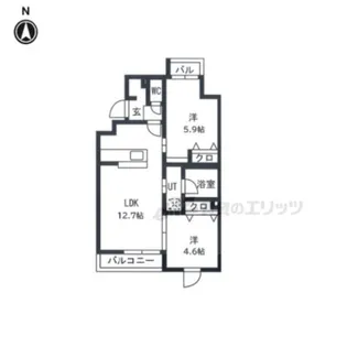 大徳寺サウスゲートヒルズ【302号室】の間取り