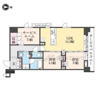 イニシア京都御所南【3F号室】の間取り