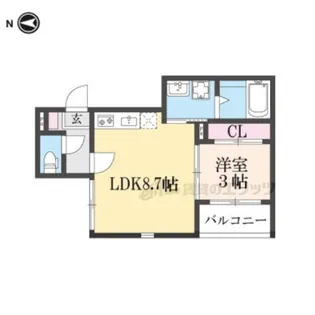 ハーモニーテラス花園伊町【3階】の間取り