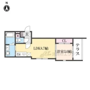 ウィローツリーレジデンス京都伏見【1階】の間取り