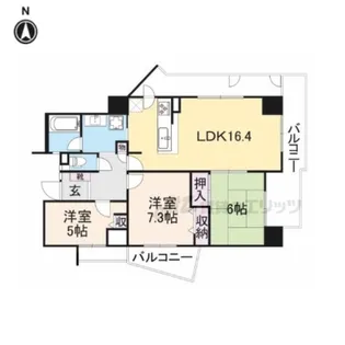 ローレルスクエア木津川台第2期14番館【701号室】の間取り