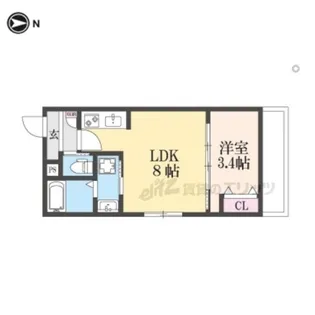 アドバンスコート五条丹波口【1階】の間取り