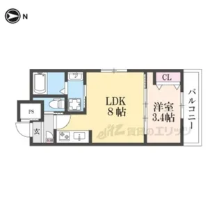 アドバンスコート五条丹波口【2階】の間取り