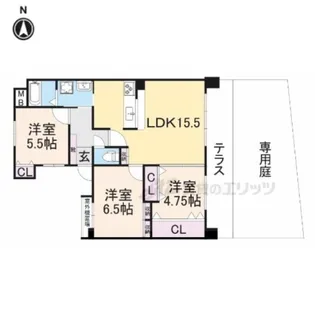 ダイアパレス枚方山田池公園【1階】の間取り