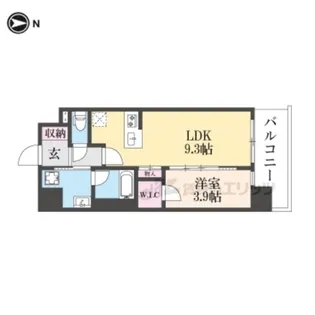 ゼフィランサス西大路【502号室】の間取り