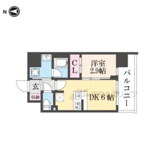 ゼフィランサス西大路【203号室】の間取り