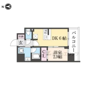 ゼフィランサス西大路【504号室】の間取り