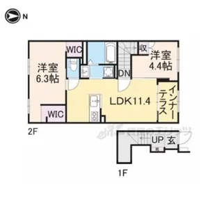 (仮称)城陽市寺田新築アパート【2階】の間取り