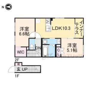 リヴォラルコート若江【201号室】の間取り