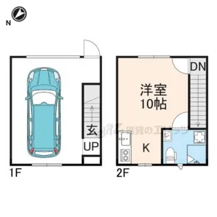 ガレージハウス上賀茂【A-1号室】の間取り