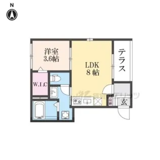 エディフィッシオ椥辻【1階】の間取り