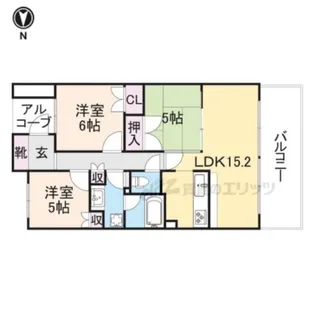 ブリリア京都山科【2階】の間取り