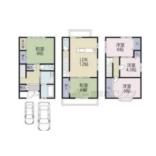 京都府京都市北区衣笠東御所ノ内町【一戸建】の間取り