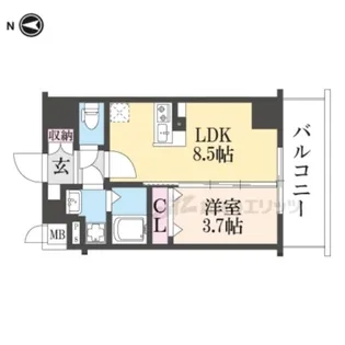 ASCLAIRE京都西院【702号室】の間取り