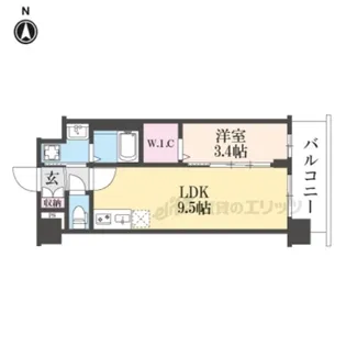 ソルテラス京都JUJO華【4階】の間取り