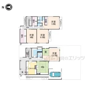奈良県生駒市小明町【一戸建】の間取り