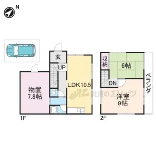 滋賀県東近江市蒲生堂町【一戸建】の間取り