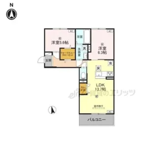 リジェール イースト【1階】の間取り