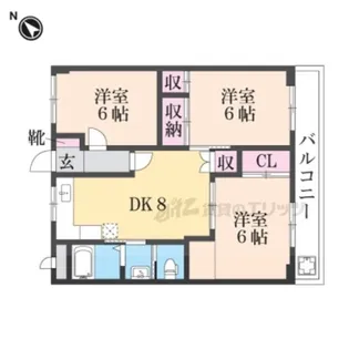 ローズハイツ【303号室】の間取り