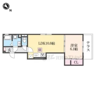 1LDKの間取り画像