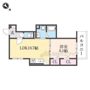 1LDKの間取り画像