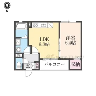 クリエオーレ崇徳院【3階】の間取り