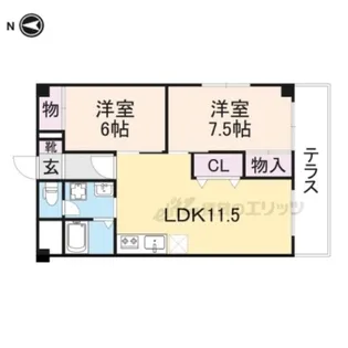 エステートピア桃林丘【1階】の間取り