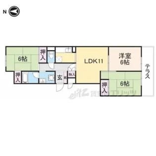 エクセルハイツ第二学園前【122号室】の間取り