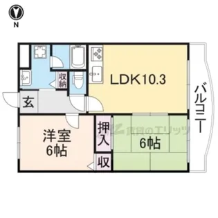フローレス後三条【2階】の間取り