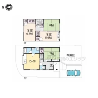 奈良県奈良市敷島町2丁目【一戸建】の間取り