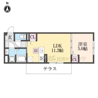 仮称)右京区嵯峨野芝野町ハイツ【1階】の間取り