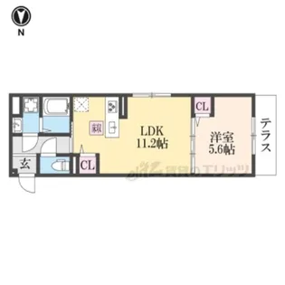 仮称)右京区嵯峨野芝野町ハイツ【1階】の間取り