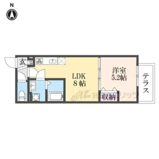 クレアール八戸ノ里【1階】の間取り