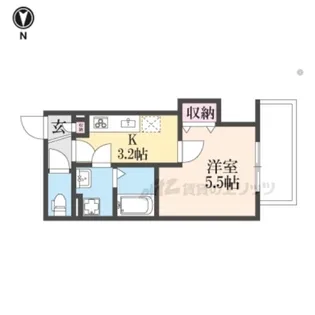 クレアール八戸ノ里【3階】の間取り