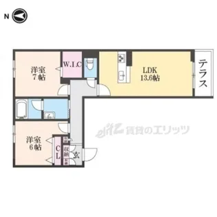 カーサ・ヴェルドール【1階】の間取り