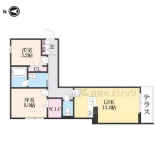 カーサ・ヴェルドール【1階】の間取り