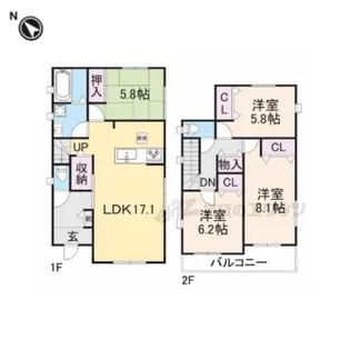 滋賀県大津市雄琴5丁目【一戸建】の間取り