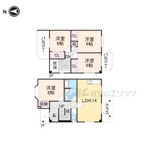 ハイツボナールD【1階】の間取り